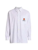 Boke Flower Crest Long-Sleeve Striped Shirt