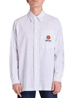 Boke Flower Crest Long-Sleeve Striped Shirt