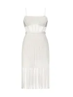 Corset Fringe-Hem Sheath Dress