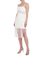 Corset Fringe-Hem Sheath Dress