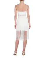 Corset Fringe-Hem Sheath Dress