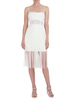 Corset Fringe-Hem Sheath Dress