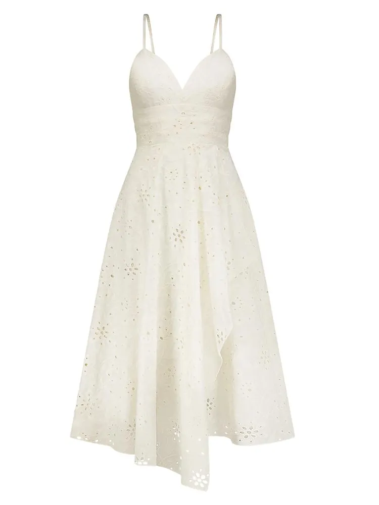 Asymmetric Eyelet Dress