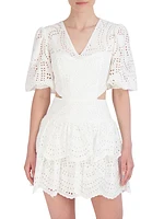 Eyelet Lace Fit-&-Flare Cocktail Dress