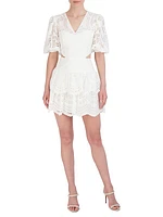 Eyelet Lace Fit-&-Flare Cocktail Dress