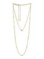 Crystal Society 18K Gold-Plated Layered Necklace