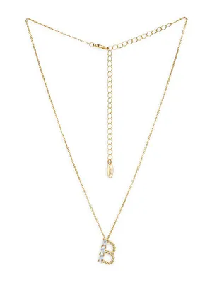 Mixed Crystal Initial 18K Gold-Plated Necklace