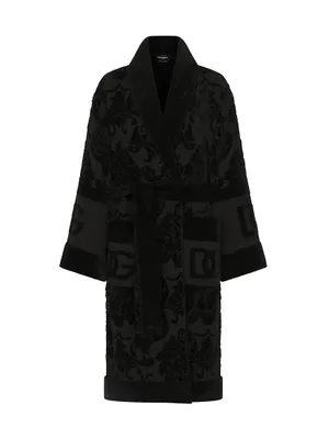 Jacquard Logo Bath Robe