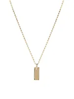 Flawless 14K Yellow Gold & 0.03 TCW Diamond Tag Pendant Necklace