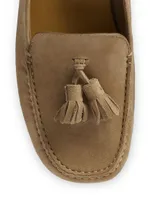 Dot Sole Leather Moccasin Loafers