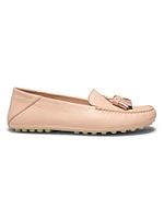 Dot Sole Leather Moccasin Loafers