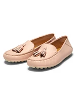 Dot Sole Leather Moccasin Loafers