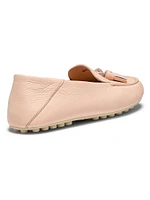 Dot Sole Leather Moccasin Loafers