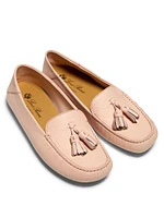 Dot Sole Leather Moccasin Loafers