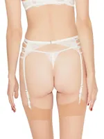 Bella Embroidered Strappy Garter Belt