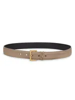 Cassandre Belt with Square Buckle Grained Leather