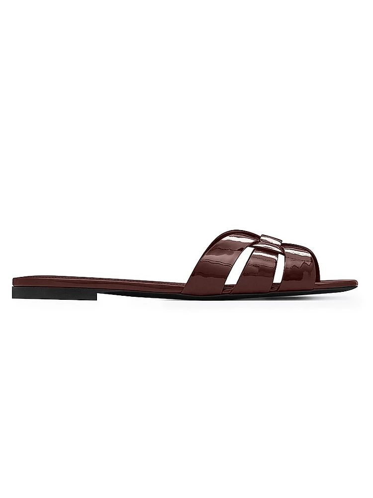 Tribute Flat Mules Patent Leather