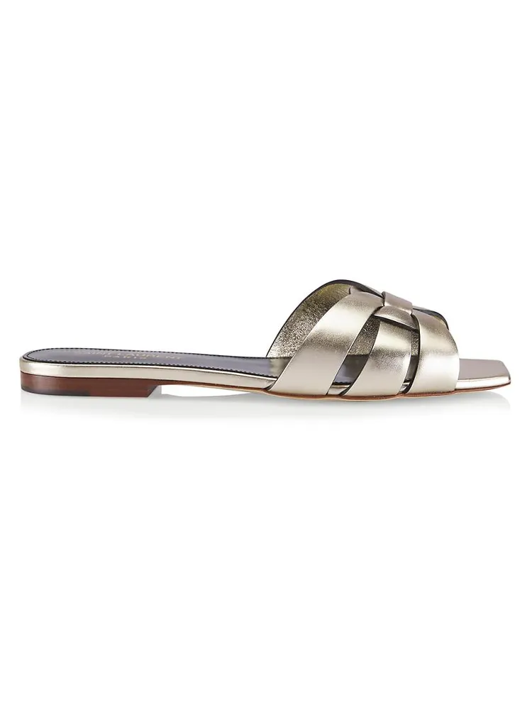 Tribute Metallic Leather Slides