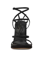 Cassandra Wedge Espadrilles Leather With Black Monogram