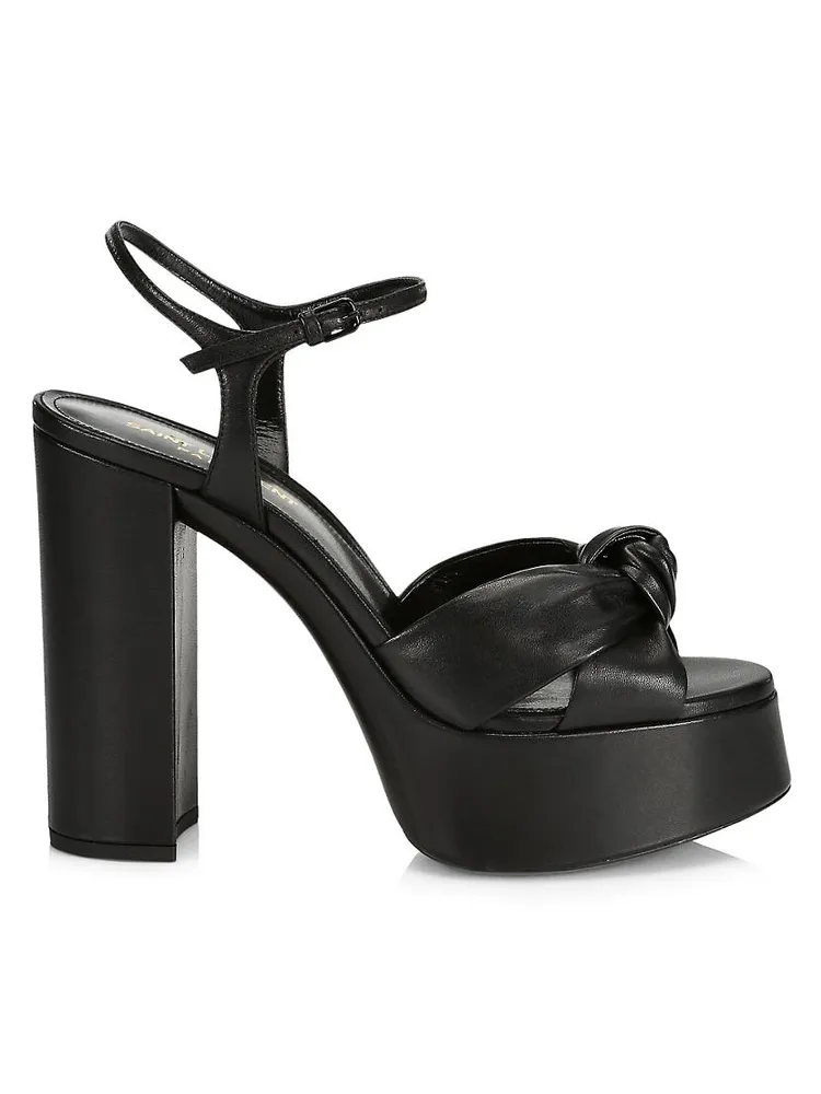 Bianca Knotted Leather Platform Sandals