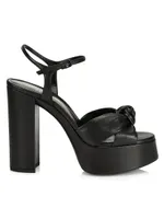 Bianca Knotted Leather Platform Sandals