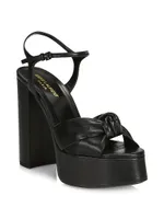 Bianca Knotted Leather Platform Sandals