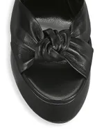 Bianca Knotted Leather Platform Sandals