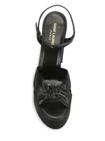 Bianca Knotted Leather Platform Sandals