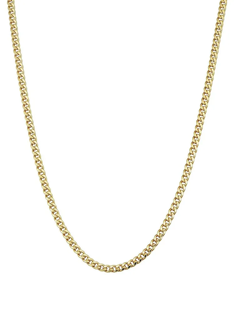 14K Yellow Solid Gold Estate Cuban Chain