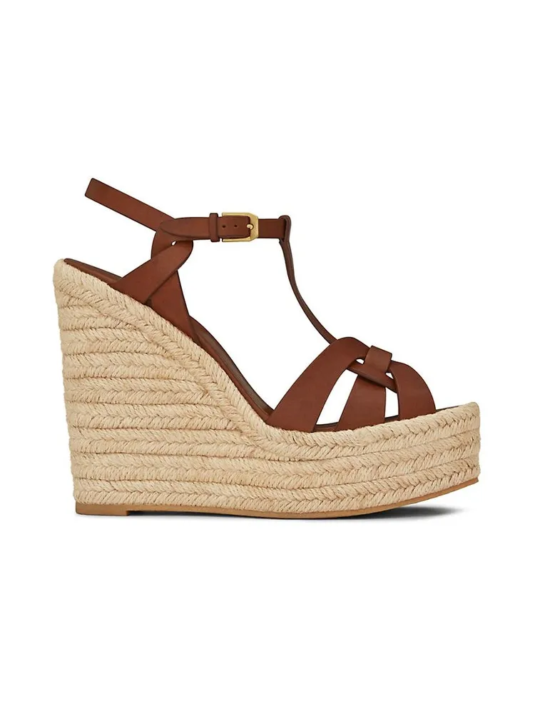 Tribute Leather Espadrille Wedge Sandals