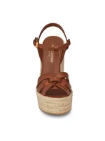 Tribute Leather Espadrille Wedge Sandals