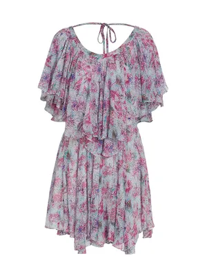 Amelie Silk Ruffle Minidress