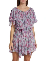 Amelie Silk Ruffle Minidress