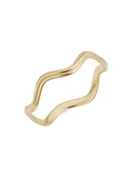 14K Yellow Solid Gold Curve Appeal Ring