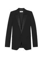 Tube Tuxedo Jacket Grain De Poudre Saint Laurent