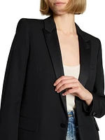 Tube Tuxedo Jacket Grain De Poudre Saint Laurent