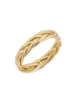 14K Yellow Solid Gold Caesar Ring