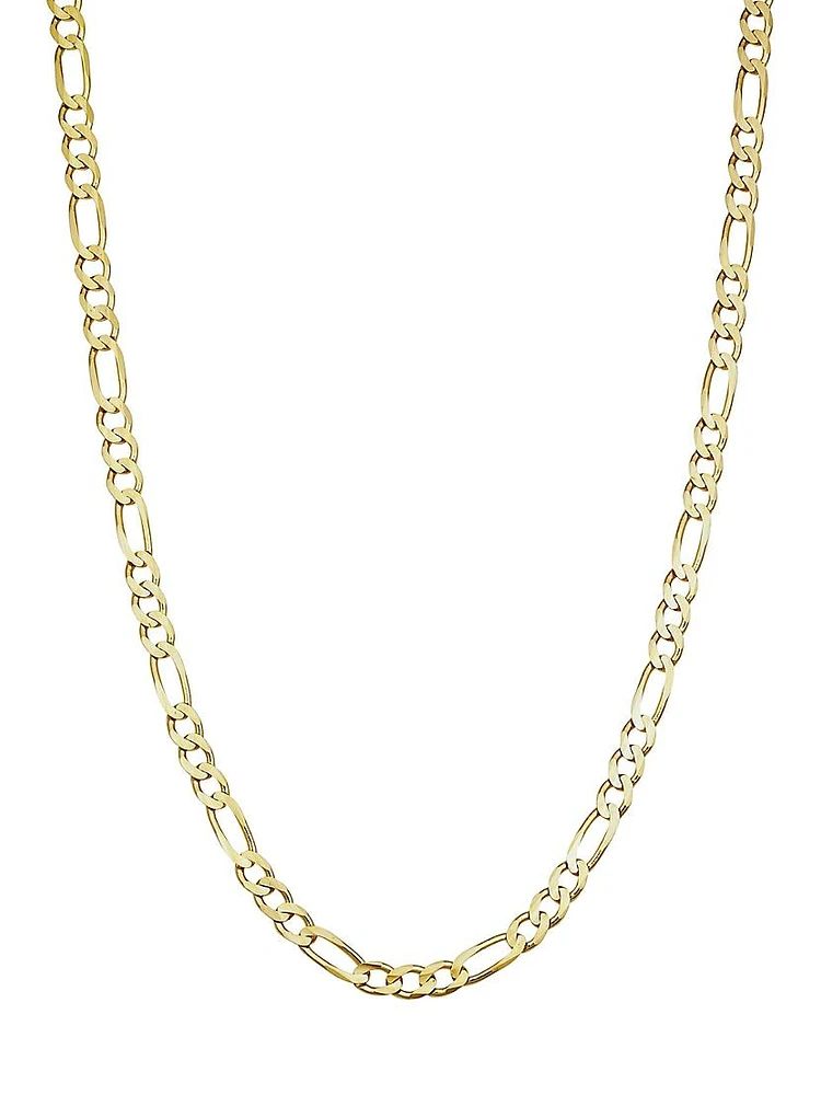 14K Yellow Solid Gold Florentine Figaro Bold Chain