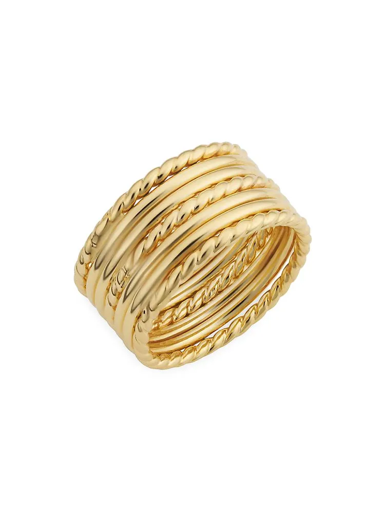 14K Yellow Solid Gold Cleopatra Ring