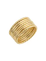 14K Yellow Solid Gold Cleopatra Ring