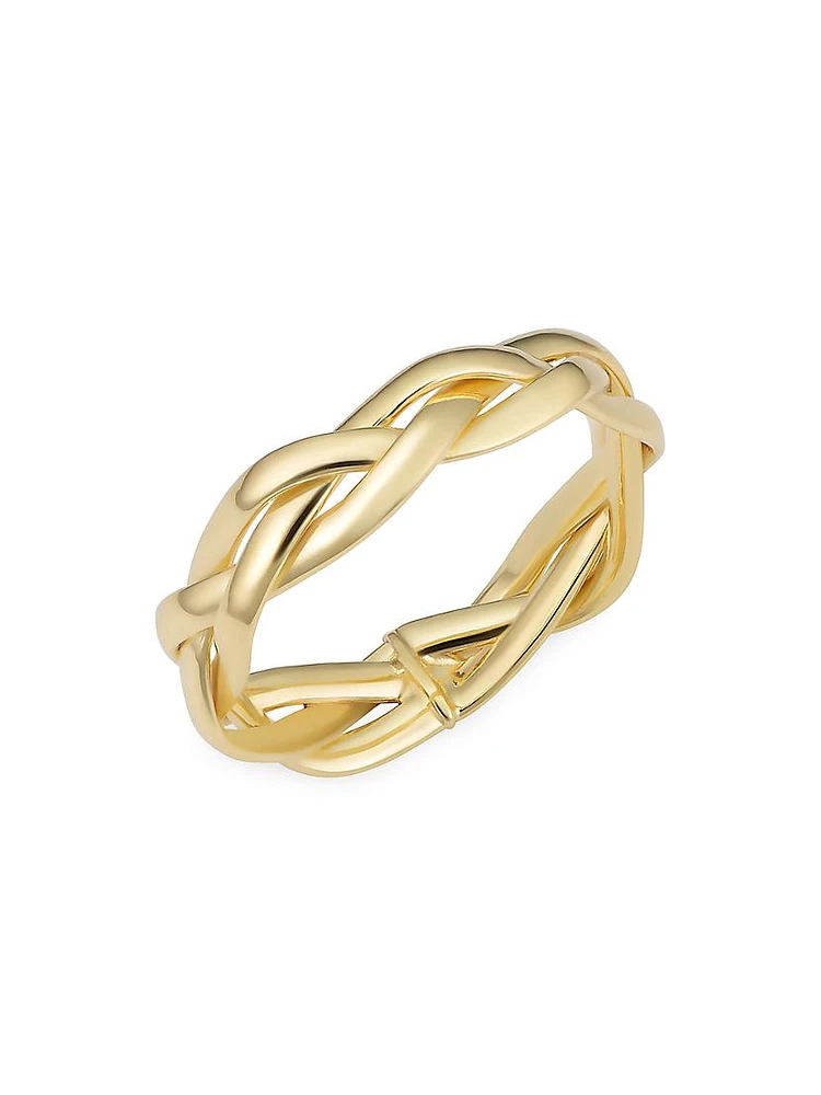 14K Yellow Solid Gold Amore Braided Ring