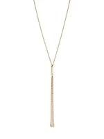 14K Yellow Solid Gold Vicenza Drop Necklace