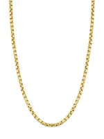 14K Yellow Solid Gold Round Bodega Box Chain