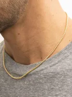 14K Yellow Solid Gold Round Bodega Box Chain