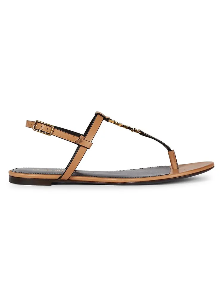 Cassandra Leather Logo Sandals