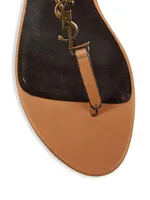 Cassandra Leather Logo Sandals