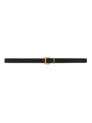 Logo Skinny Suede Belt