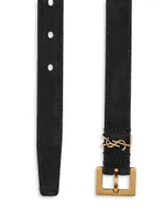 Logo Skinny Suede Belt