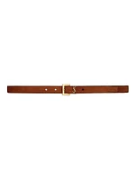 Cassandre Thin Belt with Square Buckle Suede