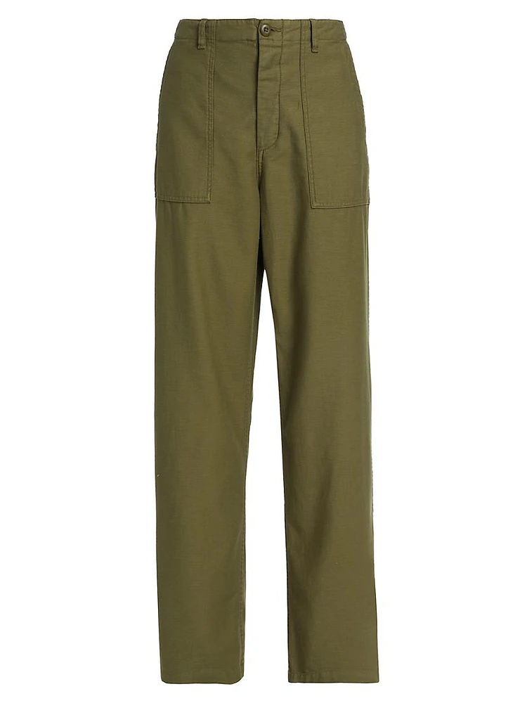 Cotton Wide-Leg Cargo Pants